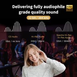 MAKTAR Spectra X2 Portable DAC AMP (Lightning) | High Resolution 32bit / 384kHz DAC | Headphone Amplifier for iPhone, iPad | Portable Headphone Amp | Lightning DAC, Audio DAC and Amp | Hi Res DAC image 4