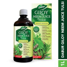 Dabur Giloy Neem Tulsi Juice - 1L | Benefit of 3-in-1 Immunity Boosters| With Power of Giloy, Neem and Tulsi | Pure, Natural and 100% Ayurvedic Juice image 1