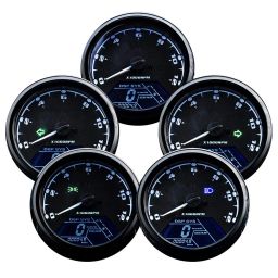 DKMOTORK 0011 Digital Gauge Motorcycle Speedometer/Tachometer/Odometer Universal with Multi-Function Indicator Light Display Black image 1