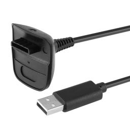 GAMENOPHOBIA® Xbox 360 Charging Cable - 2 Pack Black for Wireless Controllers | Durable, Fast Charging, Quality image 1