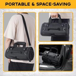 MTROYALDIA Heavy Duty Roll-Up Tool Bag with 2 Detachable Zipper Pouches, Compact and Portable Large Capacity Tool Storage, Versatile Tool Organizer for Mechanics, Electricians, and DIY Enthusiasts image 3