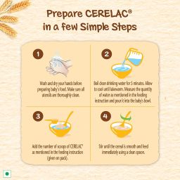 CERELAC Baby Food Cereal | Wheat Apple for 6 to 24 Months Baby | Source of Iron & Protein | Instant Baby Food Cereal | 350g image 5