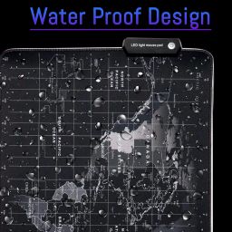 Speed RGB Gaming Mouse Pad, Non-Slip Rubber Base, Soft Glowing 14 LED Modes Gaming Desk Keyboard Pad Mat - World Map Large LED -78 x 30 Cm image 4