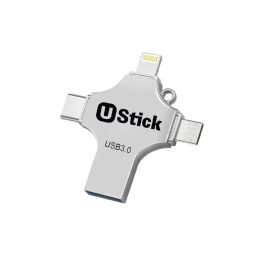 Ustick 2 TB 4 in 1 Pen Drive with Micro USB, USB A, Type-C for iOS & Android Compatible with iPhone, iPad, Android, PC and More Devices image 1