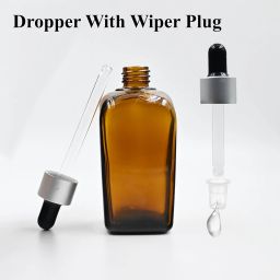 Happy Packaging 100ML Amber Square Empty Glass Bottle | Glass Dropper | Silver Matt Sleeve | Silcon Black Teat | Refillable | Leak Proof For Essential Oils | DIY Perfumes | DIY serums (1) image 3
