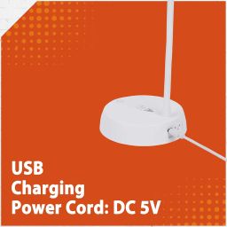Rechargeable 3 Colour Light LED Desk Lamp With Touch Sensor and Mobile Holder - Eye Protective Warm Color Light for Study Table - White image 5
