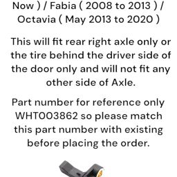 Auto-Ex Rear Right ABS Wheel Speed Sensor Compatible/Replacement for Polo/Vento/Ameo/Rapid/Fabia/Octavia/Kodiaq image 1