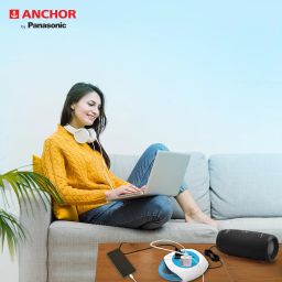 Anchor by Panasonic 6A 2 Pin Felx Box with 4 Mtr Cord | Universal Socket Switch Board With Indicator (Blue & White) image 4