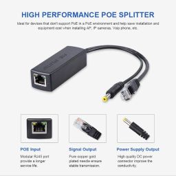 SCALEBEE PoE Splitter Power Over Ethernet Adapter Active 48V to 12V for IP Camera IP Phone POE Devices PoE Switches (Black) image 1