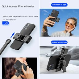 Selfie Stick Tripod with Light Bluetooth Compact Selfie Stick for Mobile Phone 107cm Extended Length Detach able Mobile Holder Dimmable Fill Light for Vlogging Travel,Black image 3