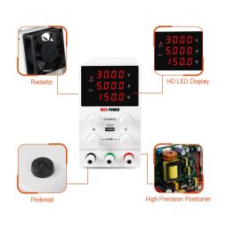 DHRUV-PRO Nice-Power Factory Sps305 White Laboratory Dc Power Supply Variable Regulated Power Source 30V 5A Adjustable Voltage Regulator 150W image 3