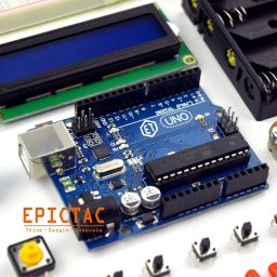 EPICTAC ® RFID Starter Kit for Arduino UNO R3 with SG90 Servo, RC522 RFID Module, Joystick, LCD1602, 4x4 Keypad, HC-SR04, Including Tutorial & Code (Multicolor) image 1