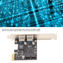 OXYTECH PCI-E Expansion Card, high Power Inductor 19 / 20PIN Interface Desktop PCI-E to USB 3.0 Expansion Card (XP, WIN7, WIN8, WIN8.1, WIN10) image 1