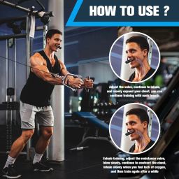 WHIPBIRD Breathing Trainer,Oxyboost Breathing Device,Lung Capacity Exercise Device,Oxyflow Breathing Trainer,Deep Inhalation & Expiratory Muscle Exerciser Device With Adjustable Resistance (Black) image 3