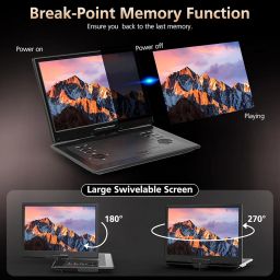 18 inch portable DVD player with 15.6 inch large HD screen, 4-6 hours rechargeable battery, support USB/SD card/TV sync and multiple formats of image 3