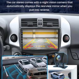 Car Radio for Toyota RAV4 2006-2012: [2G+64G] 9 Inch 1280 * 800 Touchscreen Stereo Replacement with Wireless Carplay Android Auto, Built-in Bluetooth, GPS, WiFi, FM, SWC, Mirror Link Backup Camera image 4