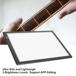 Slide Viewer Light Box, Ultra Slim A4 Size USB Powered Light Pad Scanner with 3 Adjustable Brightness, APP Editing, for Scan Old Slide Negative Film Scanning image 2