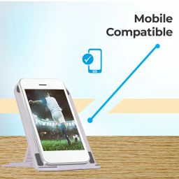 ZEBRONICS MS80 Mobile Holder with Adjustable Height, 10°- 50° Multiangle Adjustment, Foldable Design, Anti Skid Base, Matte Finish, Lightweight and 4 Adjustable Levels (White) image 2