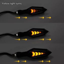 ELTRON TURBO Imported Waterproof Flexible Arrow Running Style Blinker Bright LED Indicators Universal For All Bike Models Motorcycle Turn Signal Lights (Pack of 4, Yellow And Blue) image 2