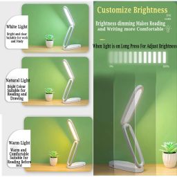 Fulminare LED Desk Lamp Dimmable Table Lamp Reading Lamp with USB Charging Port 3 Colour Mode,Touch Control Eye Caring, Desk Lamp for Study, Work (Pawn) image 2