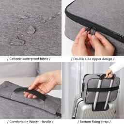 Cannagenix Document Bag with Lock, Document Safe Portable Travel Home Organizer Bag for Laptop, Files, Certificates, Fireproof Document Organizer Bag with Lock image 2