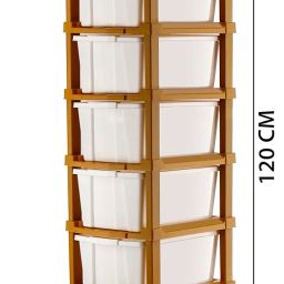 AZZOTE Plastic Drawer Organizer Self Standard Rectangular Multi Purpose Modular Drawer System Large Chest of Drawer Organizer for Home Office,Product Dimension When assembeled (7 Layer, White) image 2