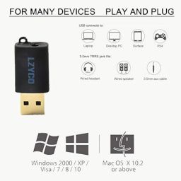 USB External Sound Card Adapter 2 in 1 Stereo 3.5mm Aux TRRS Headphone Microphone Jack CTIA Audio Mic for PS4 Mac Linux Windows Laptop (Plug and Play) Do Not Work for TV/Car (Straight) image 1