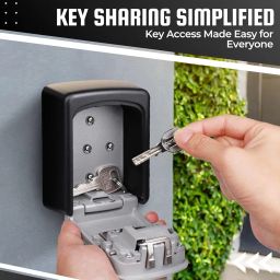 Flexzion Key Lock Box - 4 Digit Combination Storage Safe for Wall Mounting, Security Holder Case for Indoors Outdoors, Weather and Rust Resistant image 2