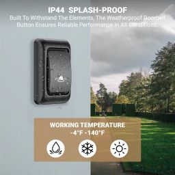 Tukzer Wireless Door Bell, Waterproof Door Bell Chime Kit for Home Office with LED Light Up to 300 Meter Operating Range 38 Ringtones, 1 Receiver and 1 Push Button image 5