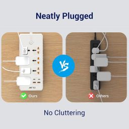 Ant Plus AP_PS722 Power Strips with 7 Universal Socket and 2USB-A & 2Type-C, 3-Meter Cord, 2500-Watt,Fireproof Material, Heavy Duty Cable Overload Protection,Extension for Home/Office Appliances–White image 3