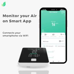 AIRTH AQI Monitor | Measures PM 2.5, PM 10, PM 1, Temperature and Humidity | WiFi enabled Digital Display | Know What You Breath 24x7 | Monitor Home Air Quality from Anywhere with Smartphone image 5