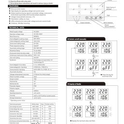 EVP3PH - 3 Phase Voltage Protector - 63A - Adjustable Over/Under Voltage/Over Current/Voltage Asymmetry/Phase Sequence & Failure Protector - Auto Recovery Switch - Voltage & Amp Meter image 5