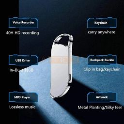 FREDI HD PLUS Key Chain Voice Recorder Inbuilt 32GB Memory Voice Activated Device Hidden with Small Triple Noise Audio Recorder image 5