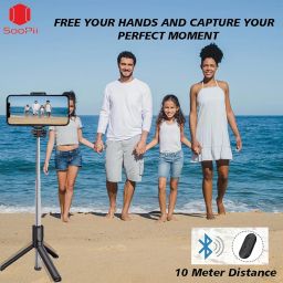 SooPii 3-in-1 Multifunctional Selfie Stick with Tripod Stand Selfie Stick with Detachable Wireless Remote for Vlogging & Photoshoot, Portable-Lightweight Selfie Stick for i-Phone & Android Mobiles image 5