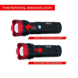 IBELL FL8788S Rechargeable Torch with 5 Light Modes, Travel Pouch, Telescopic Zoom, Super Bright & Ultimate Throw Flashlight (Black) image 3