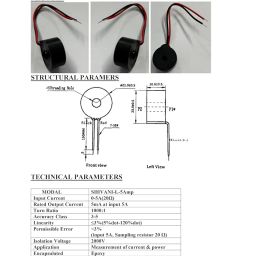 Shivani Transformer CT 5 AMP Current Transformer Leading Wires Type (1000:1) | Dry Cooled | High-Precision Current Monitoring (Pack of 3) image 3