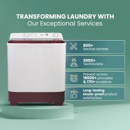 Haier 7 Kg 5 Star Semi Automatic Top Load Washing Machine with Anti Bacterial Cross Pulsator and Spray Function (HTW70-1187BTN, Anti Rat Mesh, Magic Filter, Castors, Burgundy) image 5