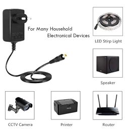FEDUS 12V 2A DC Power Adapter, Powers Supply, SMPS for LCD Monitor, TV, LED Strip, CCTV, 12 Volt 2 A Power Adapter, AC Input 100-240V Dc Output 12 Volt 2 A - 2.5mm x 5.5mm Jack, Black image 3