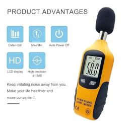 Real Instruments Digital Handheld Sound Level Audio Volume Noise Meter Tester Portable Measurement Equipment Decibel Meter Device (HT-80A) image 2