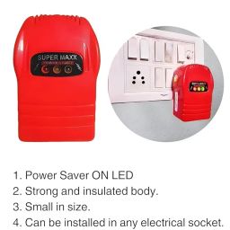 Super Maxx Electricity Saver Device Power Saver for Home Power Factor Correction Electric Bill Reducer, Save Up to 40% Electricity Bills for Home and Office, Maximize Energy Efficiency (Red, Pack Of 1) image 1