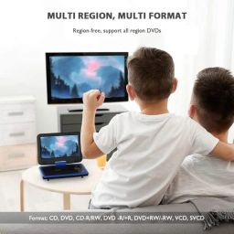 Star Home Portable DVD Player with Screen 11.9 inch DVD Player 360° TFT LCD Swivel-Screen| SD Card/USB Port/CD/DVD Reader Controller, Kids Mobile DVD Player image 5