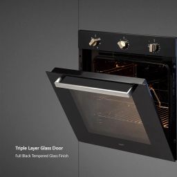 KAFF KOV 73 MRFT 73 Litre Built-in Oven with Mechanical Timer | Multi-Functional with Internal Cooling Fan, Oven Light, Rotisserie & Grill | Full Black Tempered Glass Finish (Black) image 4