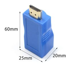 HDMI Extender 30m to RJ45 LAN Ethernet Port 4k HDMI Network Transmitter (TX, Input) Receiver (RX, Output) Adapter Dongle Converter Over Cat5e Cat6 Cable for HDTV 1080P-Blue image 4