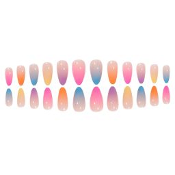 Premium Ombre 24pcs Stick-on Nails set, with Easy Glue Tab application, Nails are Reusable & Unbreakable (Y-141) image 1