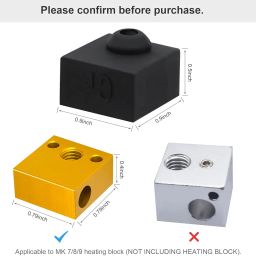 6 PCS 3D Printer Hotend Silicone Sock Heater Block Silicone Cover for Ender 3/3 Pro/3 V2, Ender 5/5 Plus/ 5 Pro, CR 10 Series, MK7/ 8/9 3D Printer Hotend image 2