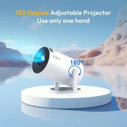 Portable Mini Projector XGODY Gimbal3 Smart Android 11 HD Projector 1080P 4K WiFi6 BT Home Theater Video Projector 180° Rotatable Stand Car Keystone Correction for Mobile Phone TV Stick image 4