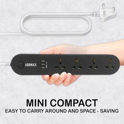 Extension Cord with USB Port 10Amp 220V-50/60Hz [4 Socket Outlet with 3 USB Port] [Fire Flame Proof] [USB Charging Port][1.8 Meter Cord] Multi Plug Power Strip Extension Board image 2