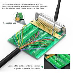 JUXINICE DB50 Female Connector to Terminal Block, HDB50 Breakout Board No Soldering Needed D-SUB 50-pin Adapter to Terminal Connector Signal Module with Bolts Nuts image 5