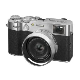 Fujifilm X100VI 40.2 MP Mirrorless Camera with Fixed 23mmF2 Lens (APS-C X-Trans CMOS 5 Sensor, X-Processor 5, Hybrid Viewfinder, LCD Tilt Touchscreen, Face Detection AF, 20 Film Simulations - Silver image 1