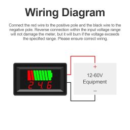 Digital Battery Capacity Voltage Indicator 12V-60V Dual Display Meter with LED Bars and Voltmeter for Lead-Acid Lithium Car Electric Vehicle Batteries Pack of 2 image 3